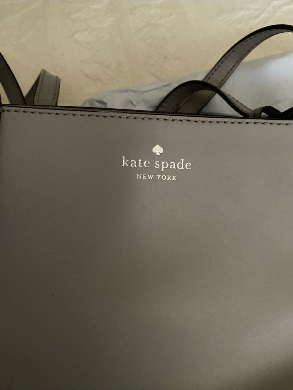 kate spade New York Gray Leather Tote Bag